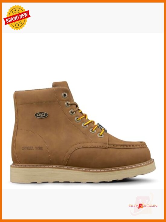 Steel Toe Work Boots Moc Toe Calf High Slip Resistant Lace Up Faux Leather main image 6
